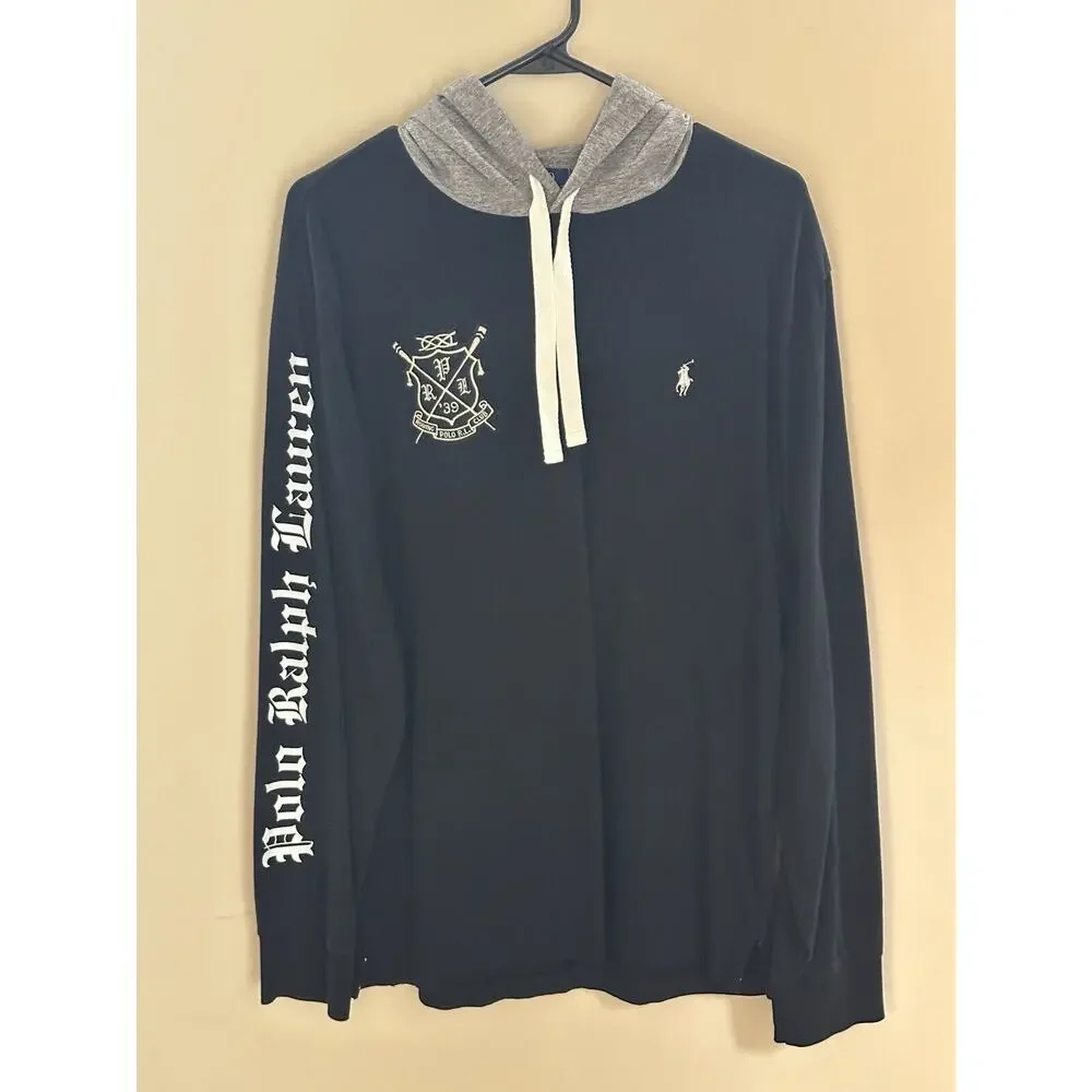 Polo Ralph Lauren Hoodie Shirt Lightweight Rowing Club Rare Men’s Size Large - Picture 1 of 3